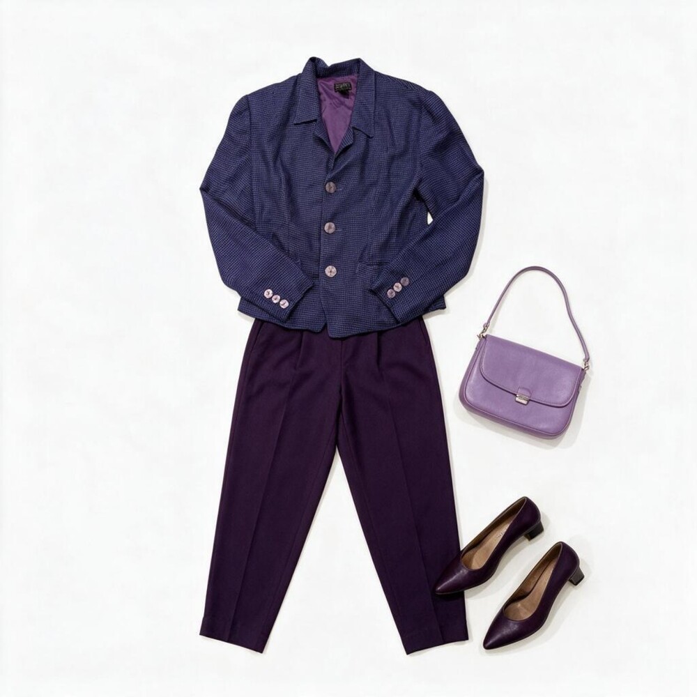 ESPRIT Houndstooth Blazer in Black & Purple